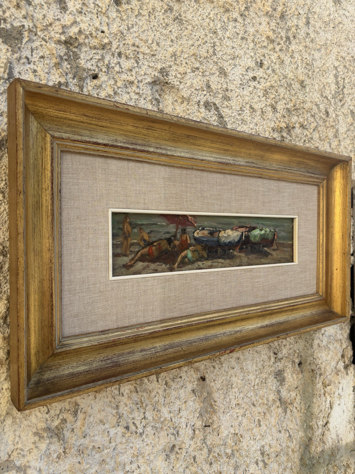 Quadro -Bagnanti- dipinto a olio