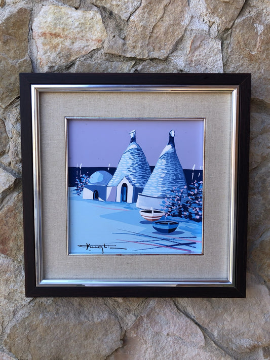 Quadro -Case Mediterranee- dipinto a olio