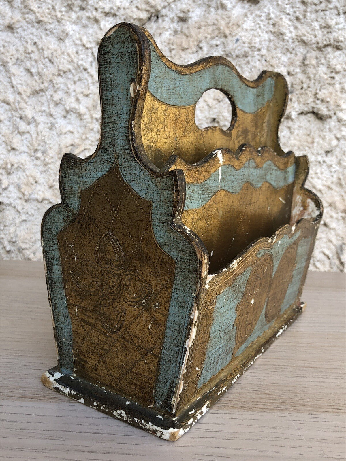 Portalettere Vintage In Legno Stile Fiorentino