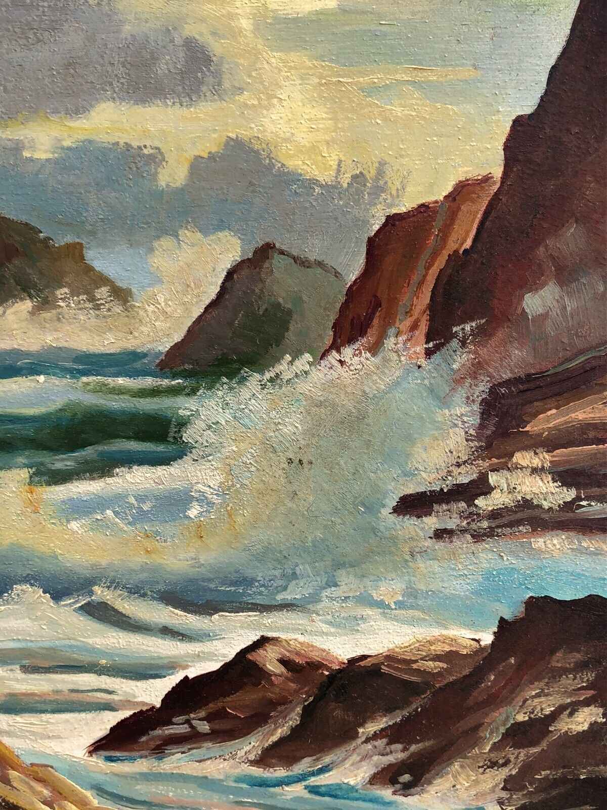 Quadro vintage -Mareggiata-dipinto a olio