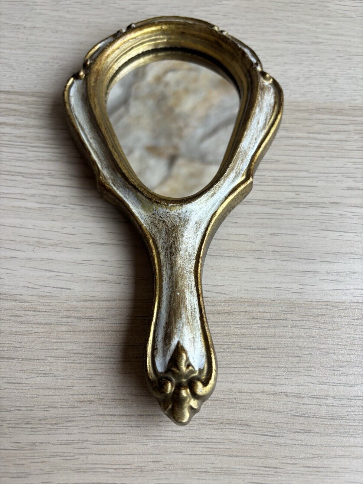 Specchio Da Tavolino Vintage In Legno Fiorentino