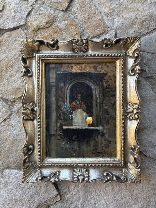 Quadro -O’Santo- Raimondo Roberti- dipinto a olio su tavola