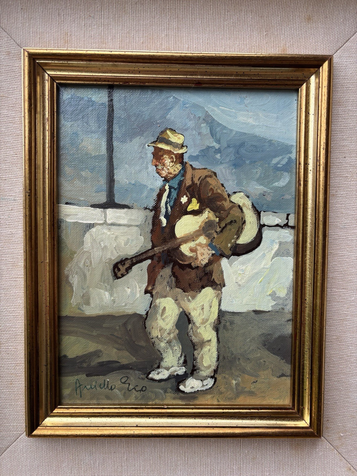 Quadro -Posteggiatore Napoletano- Aniello Eco dipinto a olio