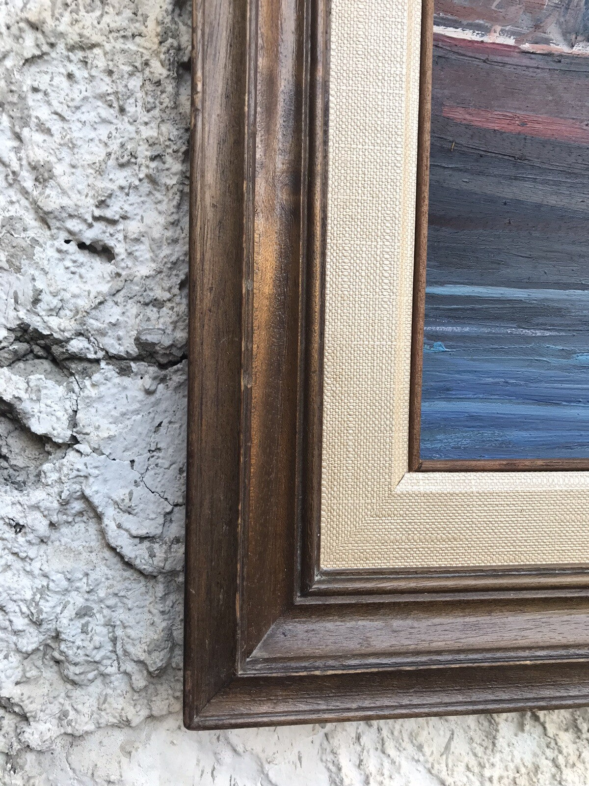QUADRO VINTAGE -MARINA-DIPINTO A OLIO SU TAVOLETTA