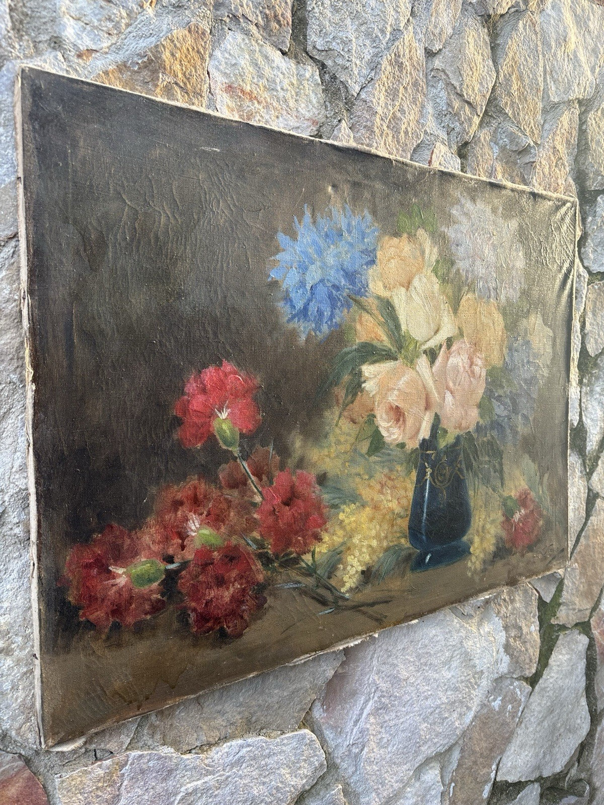 Quadro antico -Vaso Con Fiori- Giuseppe Alberto Cocco dipinto a olio su tela