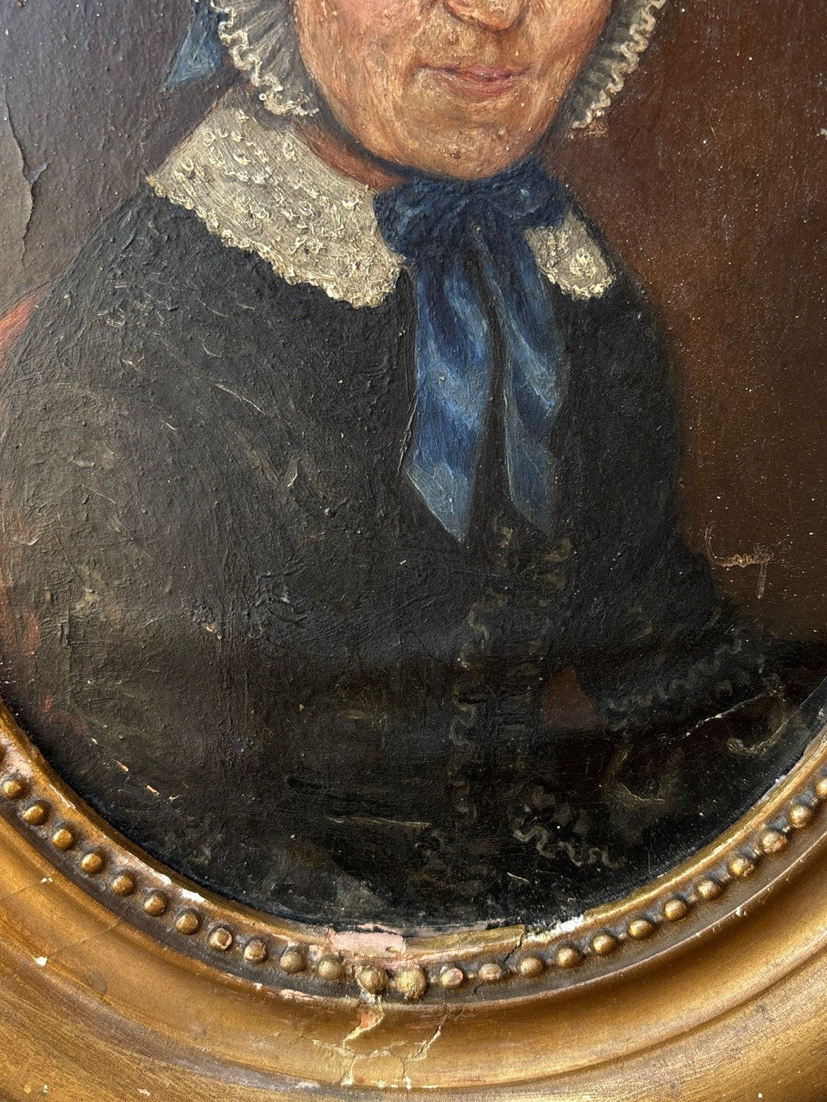 Quadro antico -Figura Di Donna Anziana- dipinto a olio