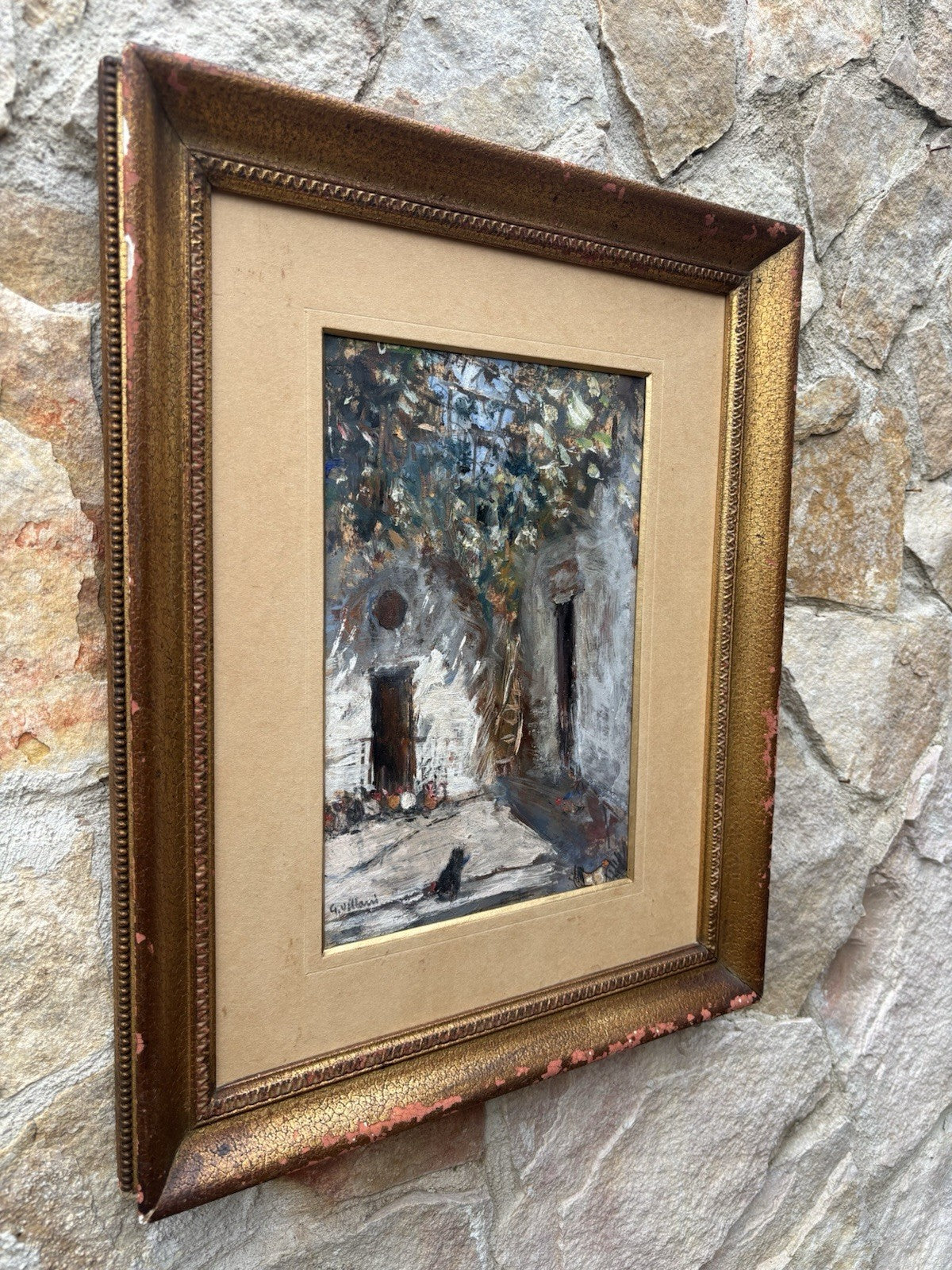 Quadro -Interno Di Cortile- Gennaro Villani dipinto a olio
