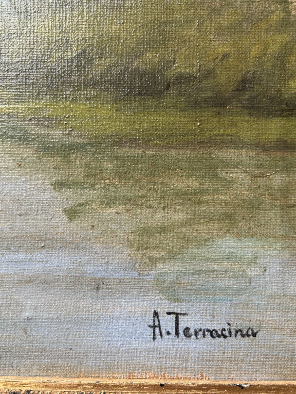 Quadro -Mattino Sul Lago- Arturo Bacio Terracina dipinto a olio