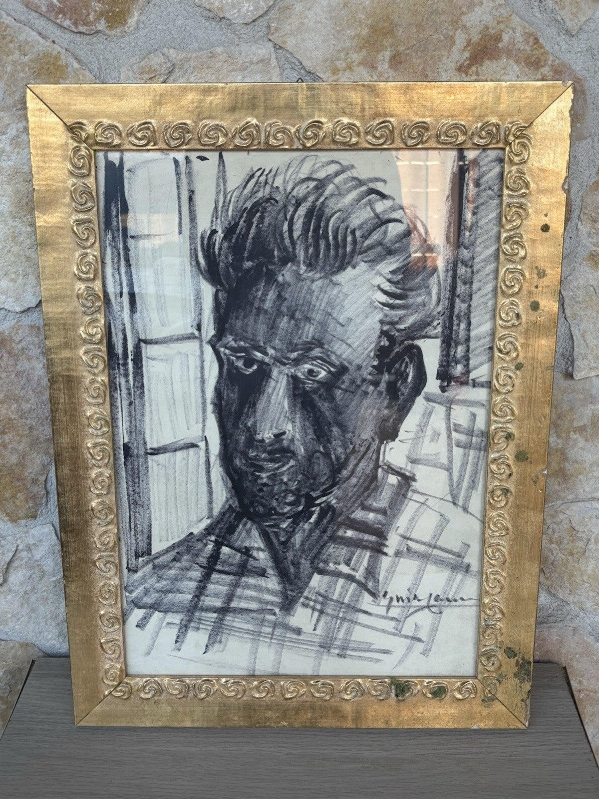 Quadro -Figura- Guido Casciaro tecnica mista su carta