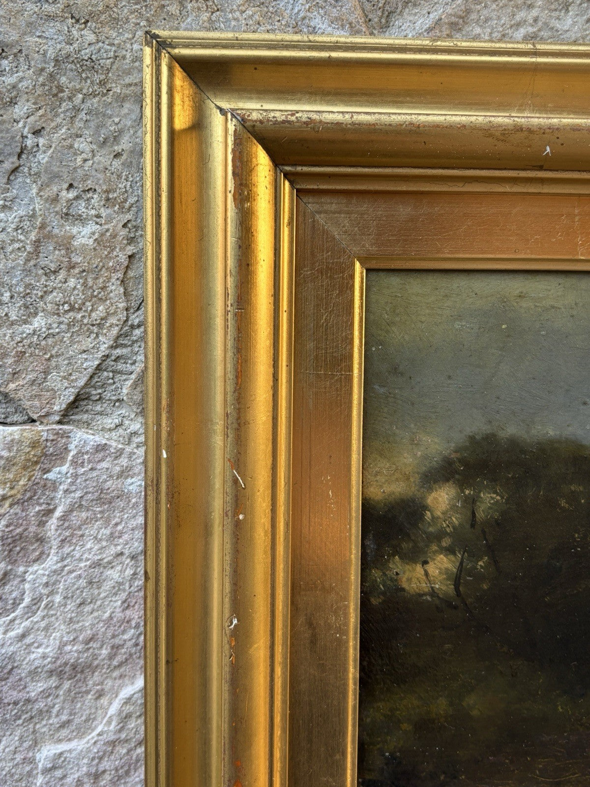 Quadro Antico -Paesaggio Con Gregge- Achille Vertunni- Dipinto A Olio