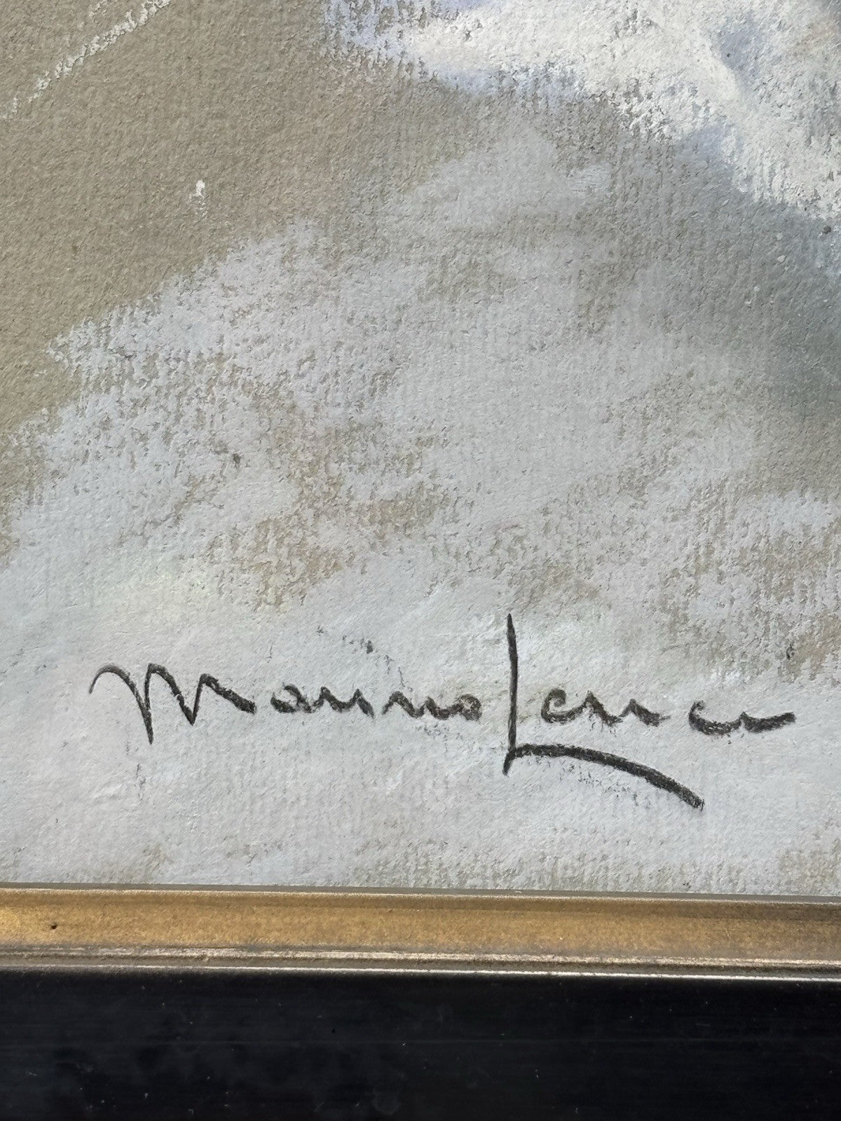 Quadro -Cane E Gatto- Marino Lenci realizzato a pastello su carta