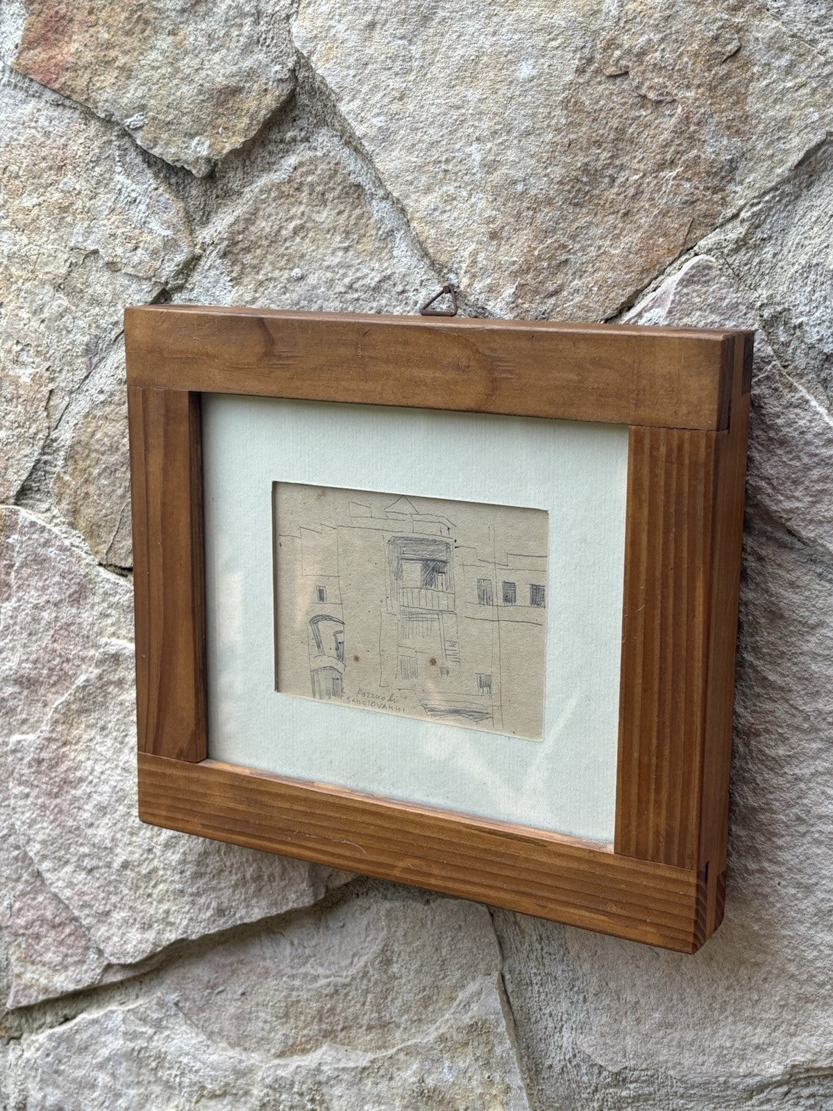 Quadro -Pozzuoli- Mario Sangiovanni disegno a matita su carta