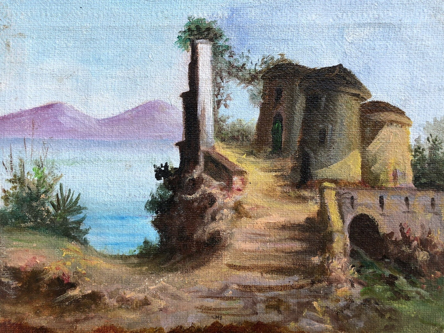 Quadro vintage -Paesaggio- dipinto a olio su tela
