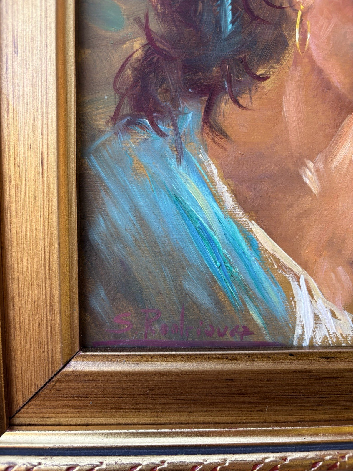 Quadro -Profilo Di Donna- Salvatore Rodriquez dipinto a olio