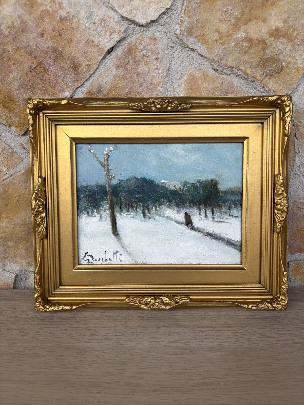 Quadro -Paesaggio Innevato- Gaetano Bocchetti dipinto a olio