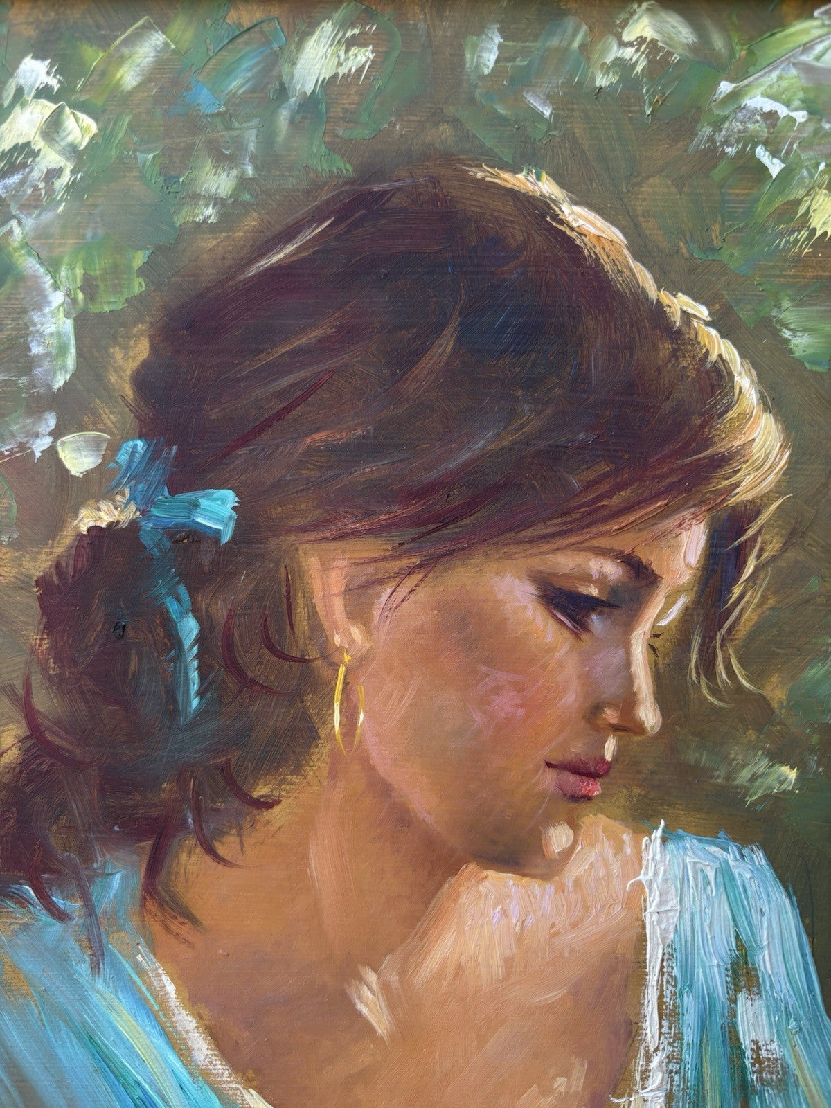 Quadro -Profilo Di Donna- Salvatore Rodriquez dipinto a olio