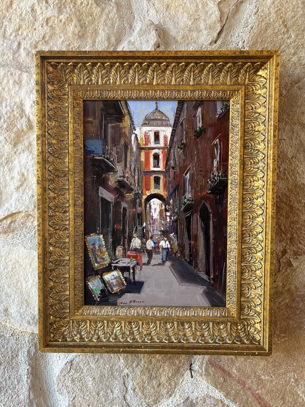 Quadro -Vicolo Di Napoli- Nino D’Amore- dipinto a olio