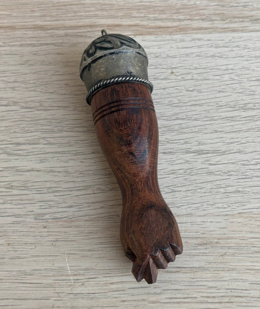 Decorazione Vintage In Legno E Metallo Argentato