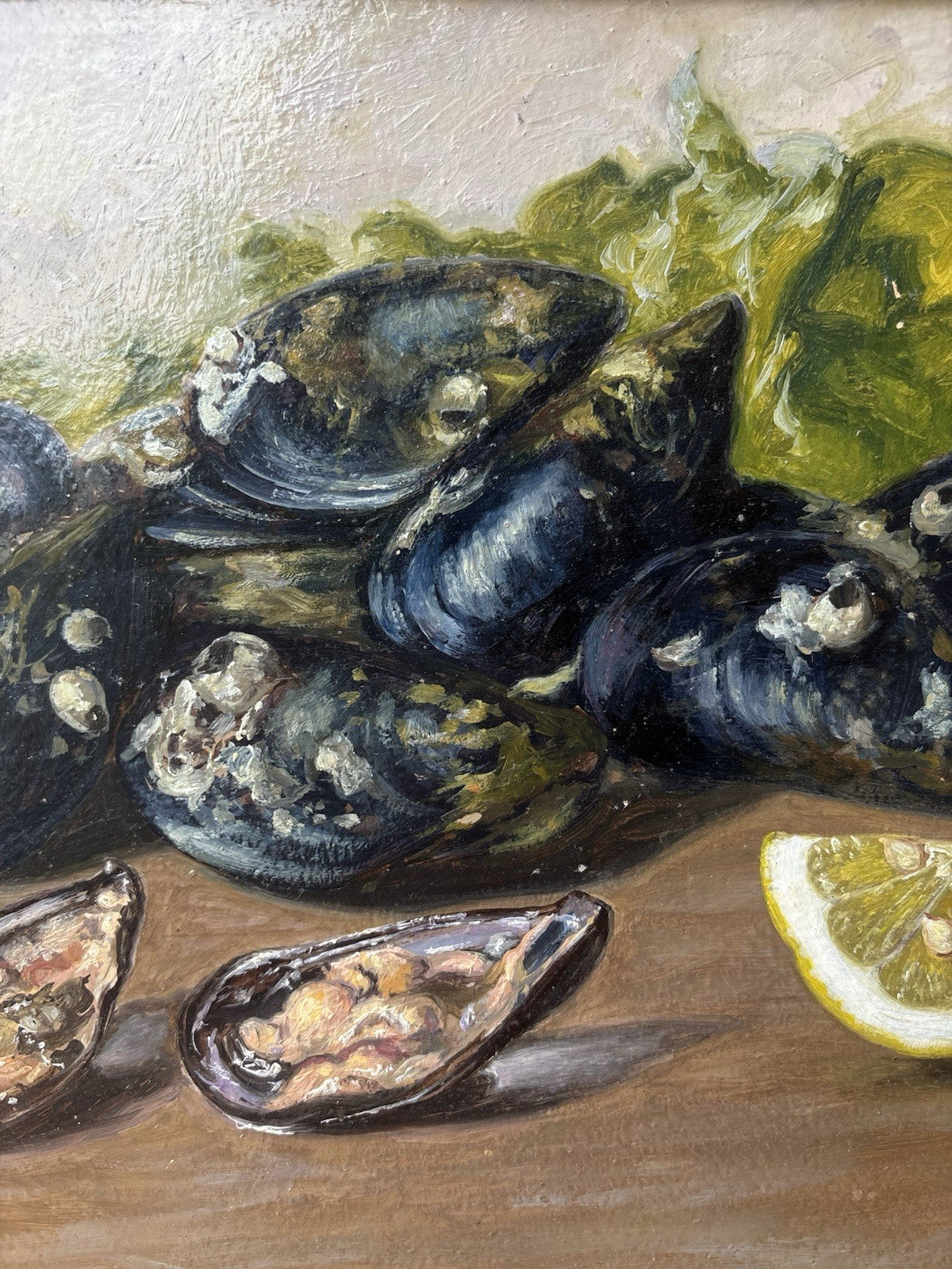 Quadro -Cozze- Gennaro Bottiglieri- dipinto a olio