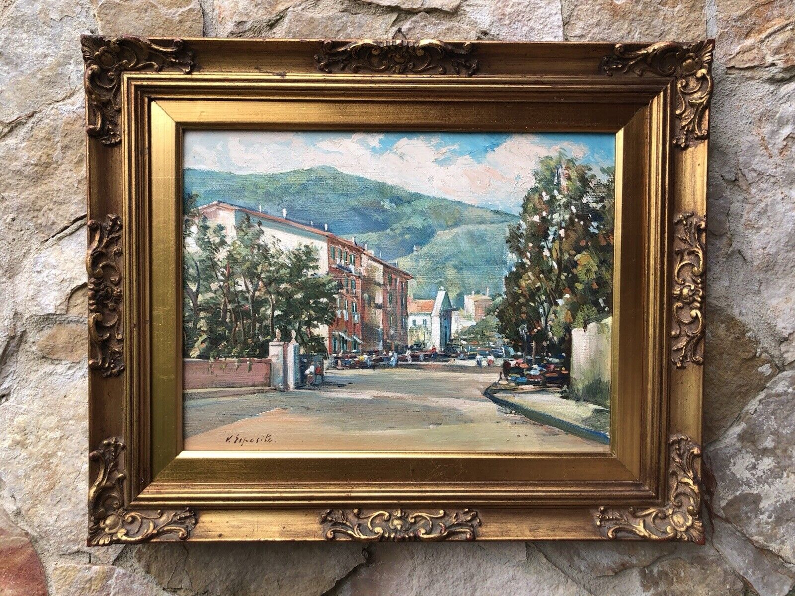 Quadro -Paesaggio Con Strada- dipinto a olio