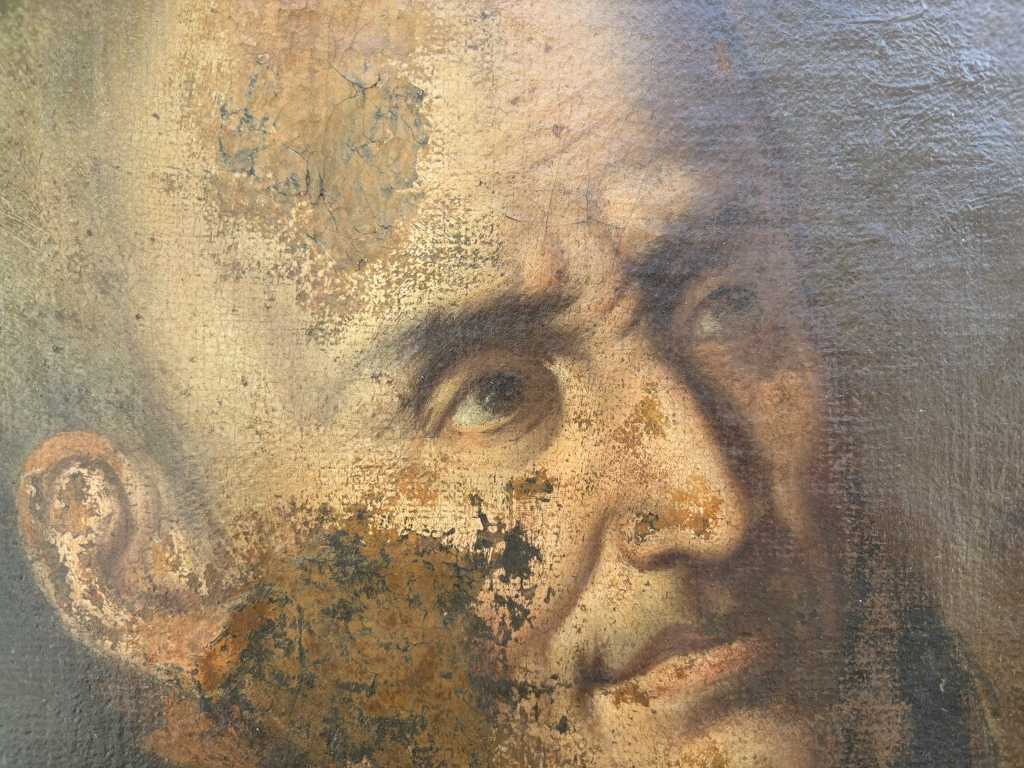 Quadro antico -Busto Di Uomo- dipinto a olio su tela