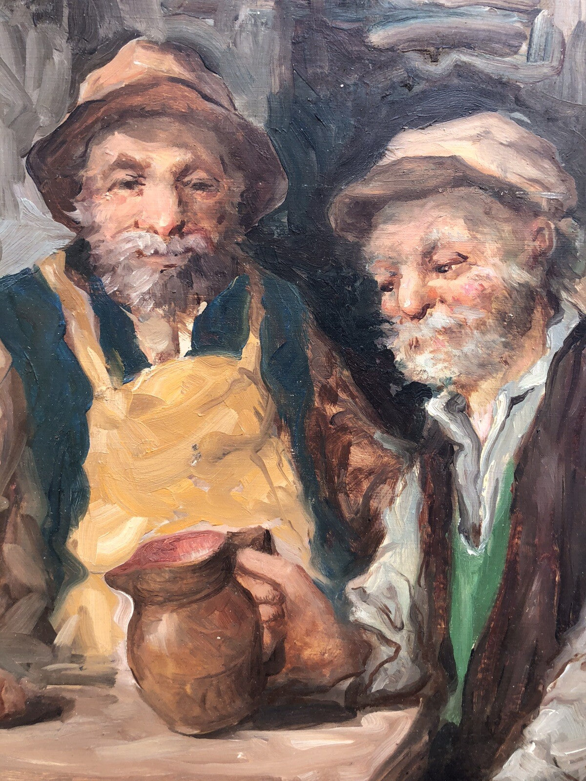 Quadro vintage -Vecchi Bevitori-dipinto a olio