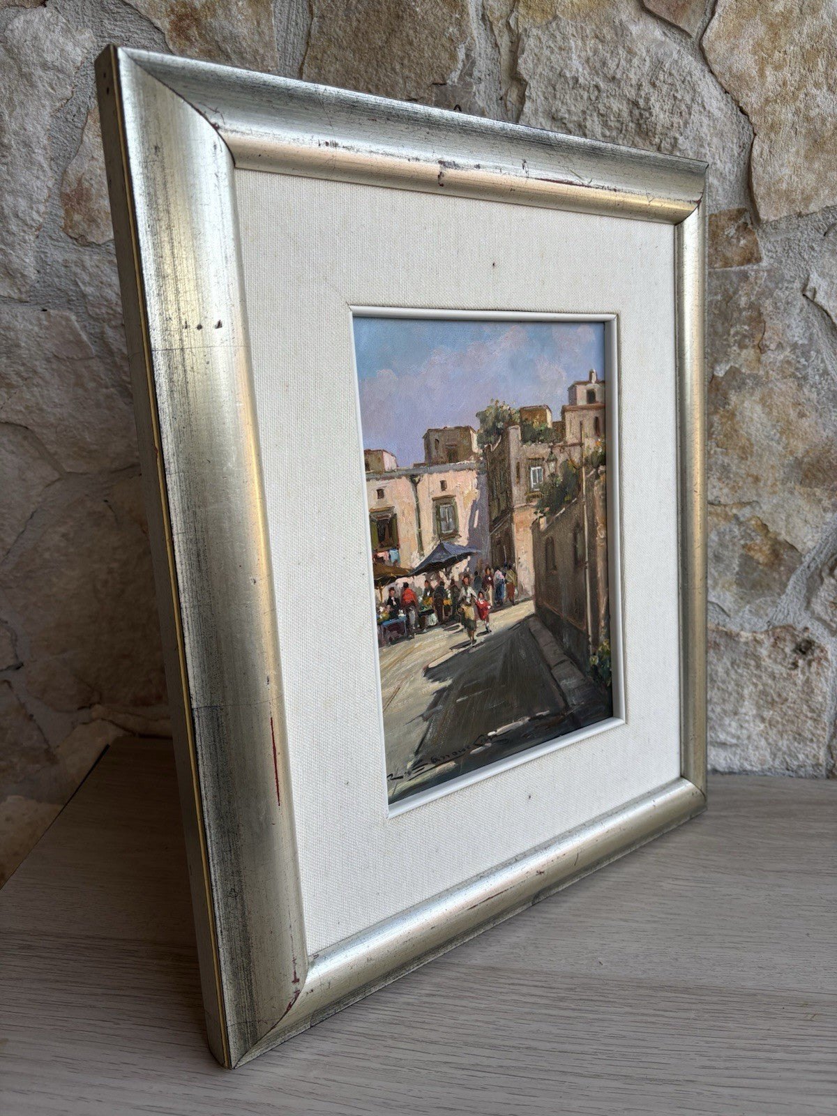 Quadro -Paesaggio Urbano- Renato Sassone Corsi dipinto a olio