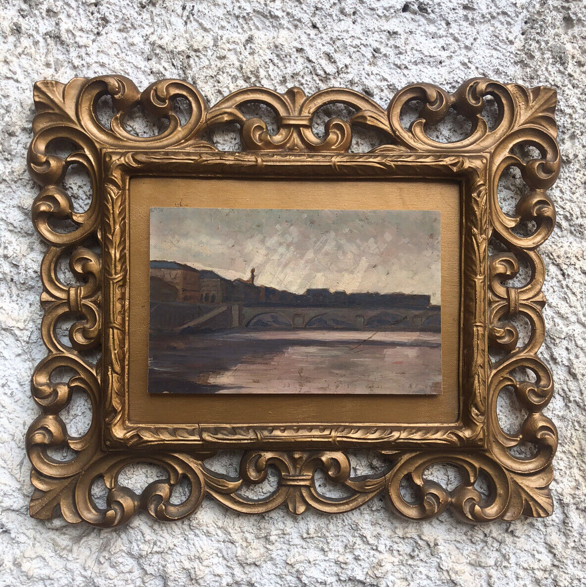 QUADRO VINTAGE DIPINTO A OLIO SU TAVOLA