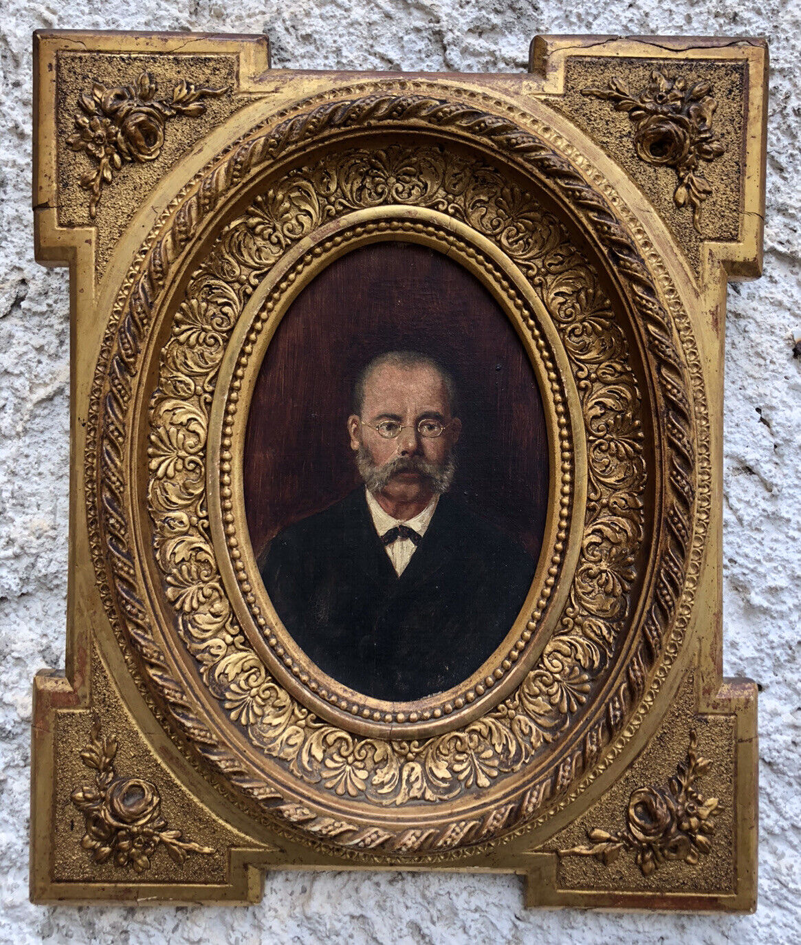 Quadro antico -Ritratto-dipinto a olio su tela