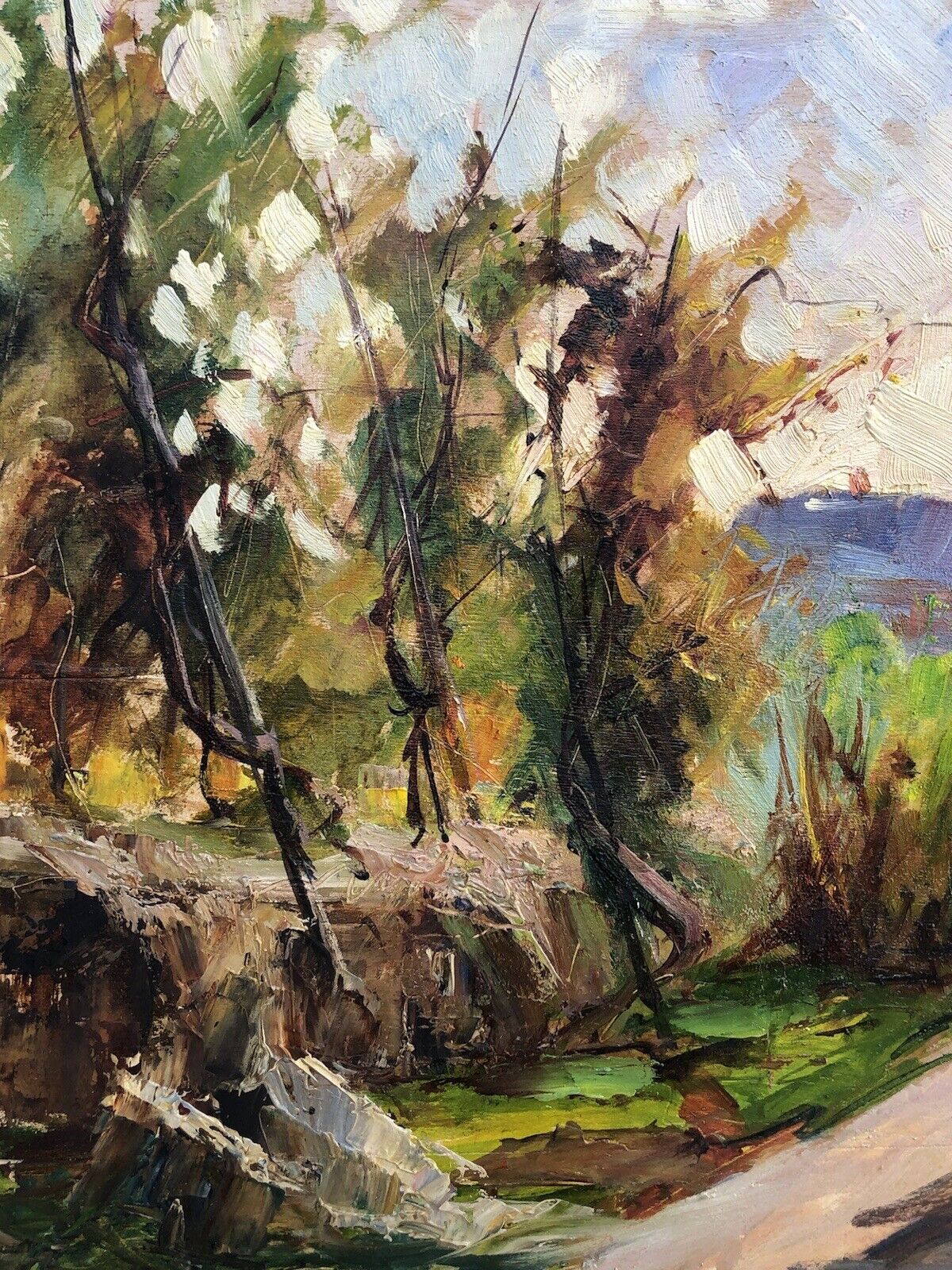 Quadro vintage -Paesaggio- dipinto a olio su tavoletta