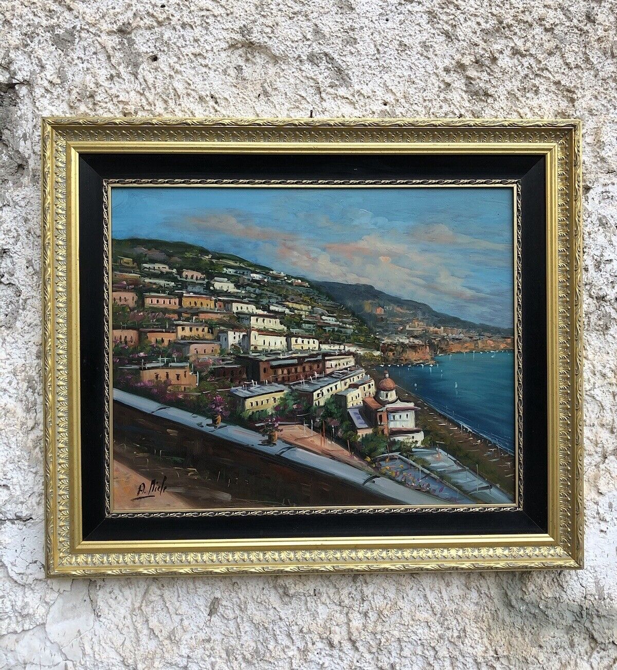 Quadro vintage -Costiera- dipinto a olio