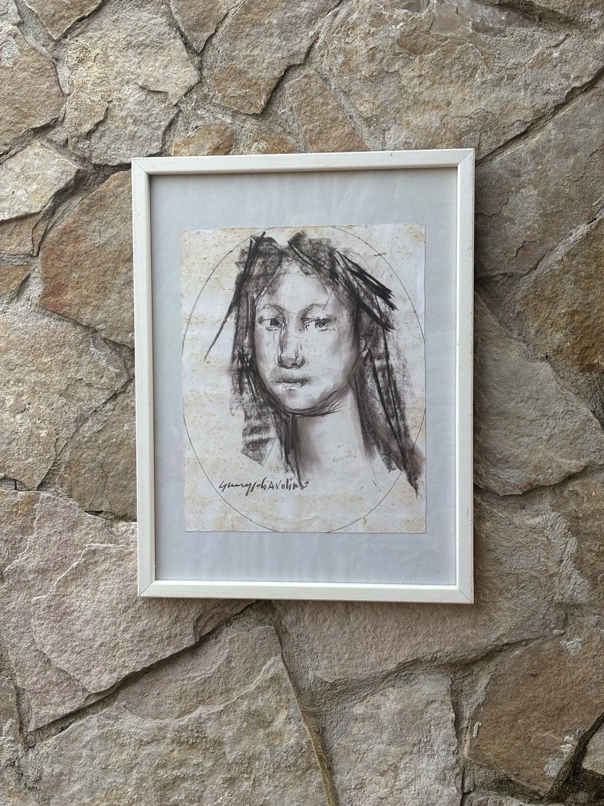 Quadro -Volto Di Donna- Giuseppe Ciavolino- disegno su carta