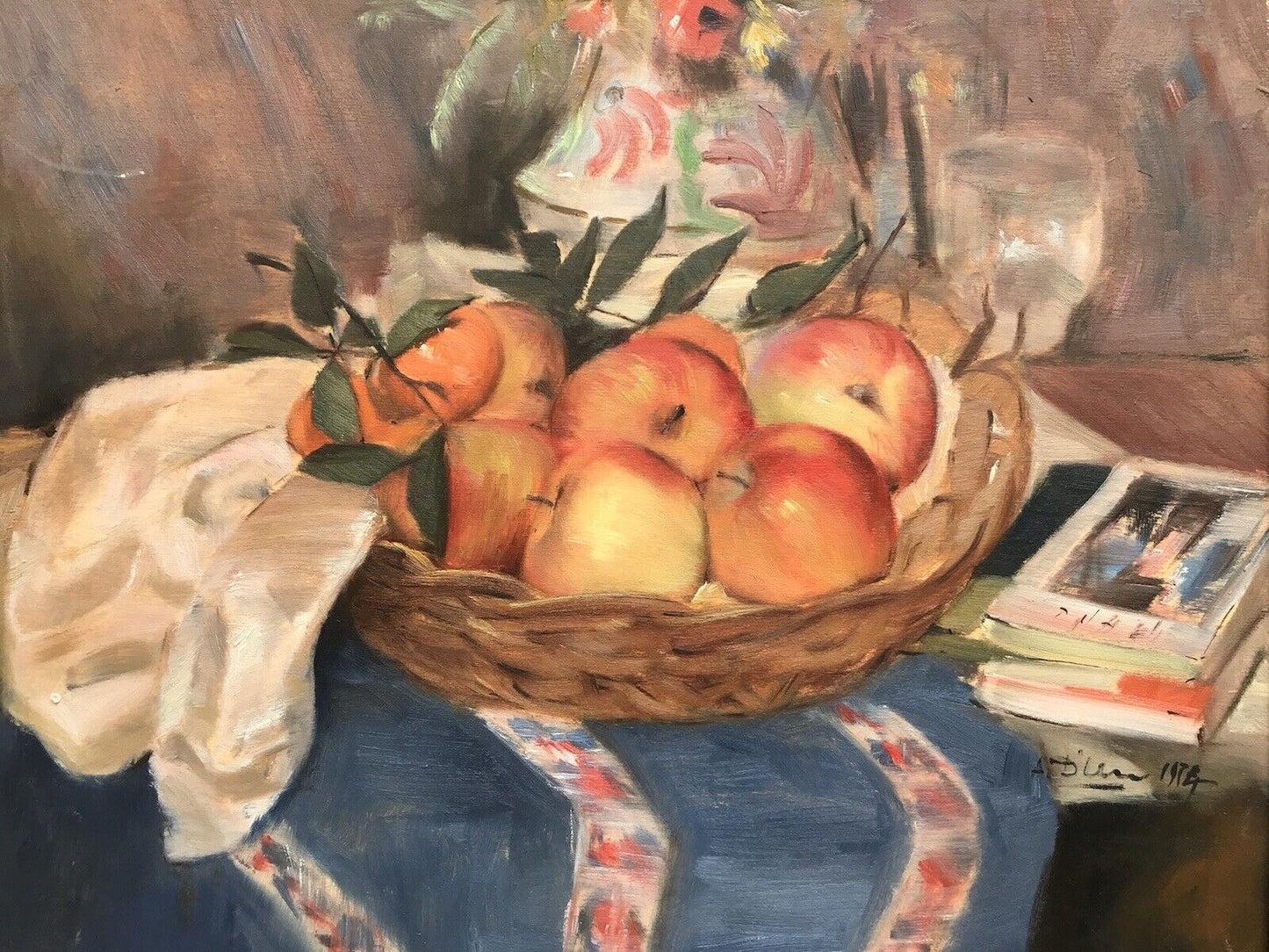 Quadro vintage -Natura Morta-dipinto a olio su tavoletta