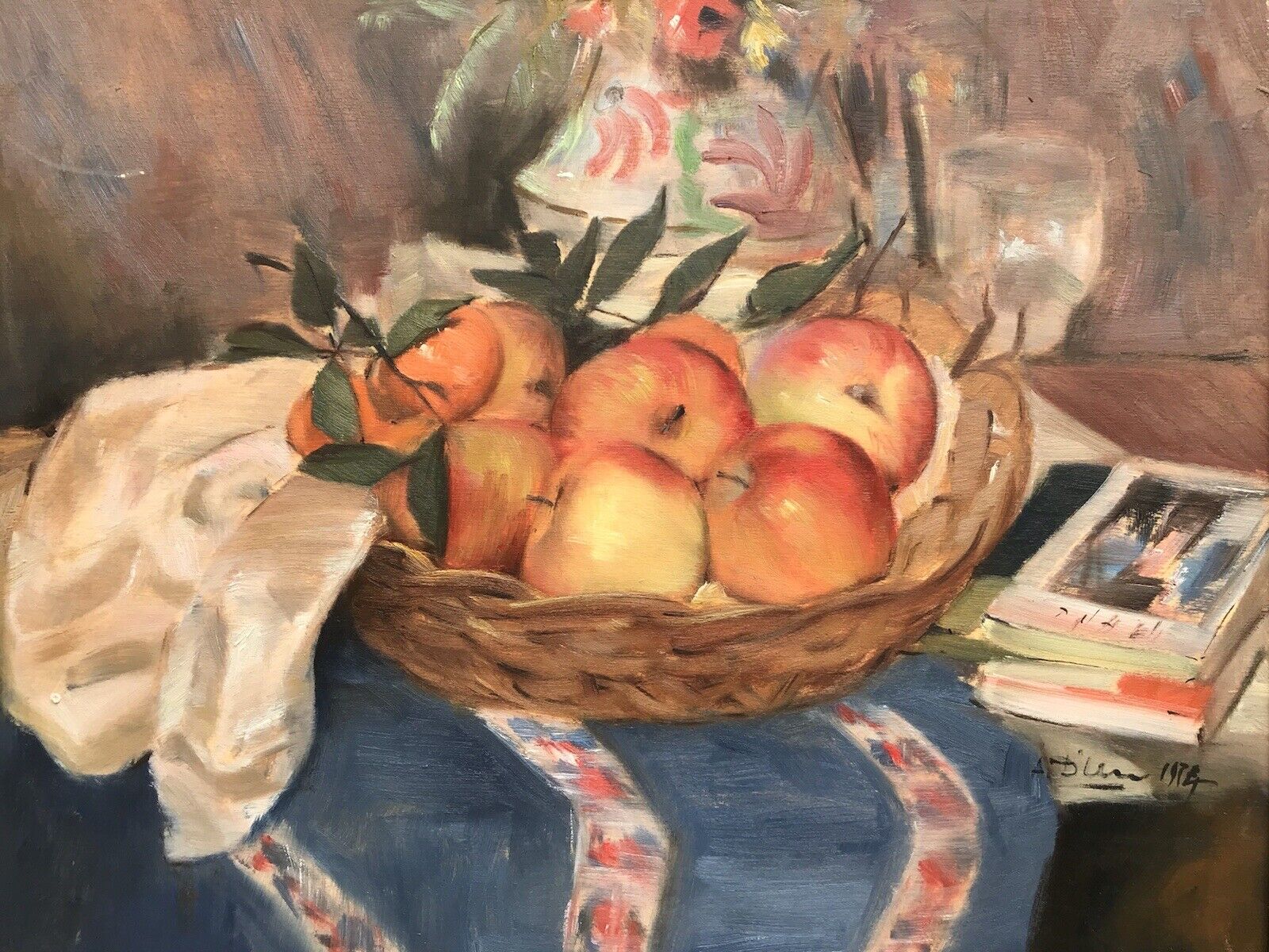 Quadro vintage -Natura Morta-dipinto a olio su tavoletta