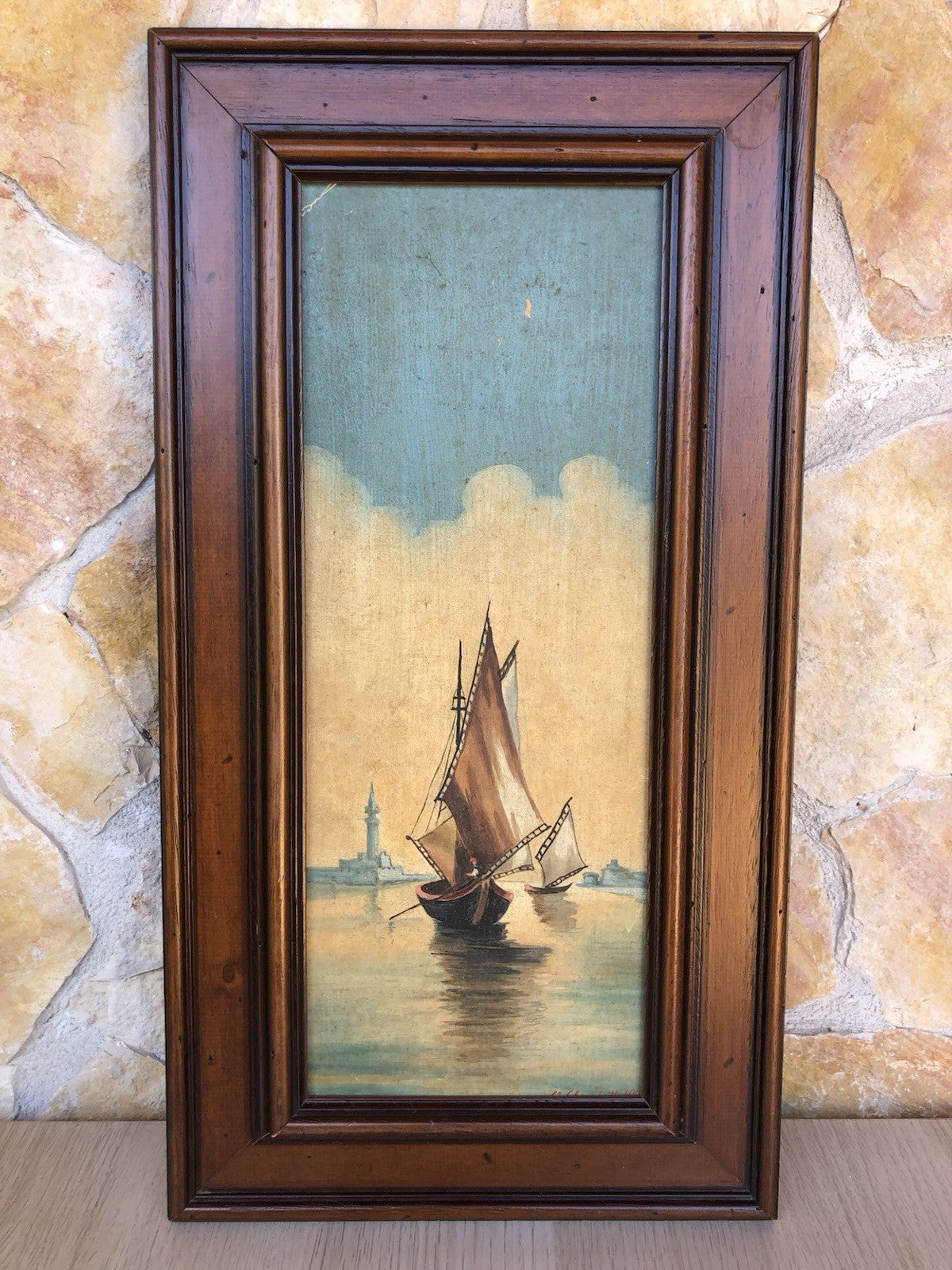 Quadro antico -Marina Di Venezia- dipinto a olio