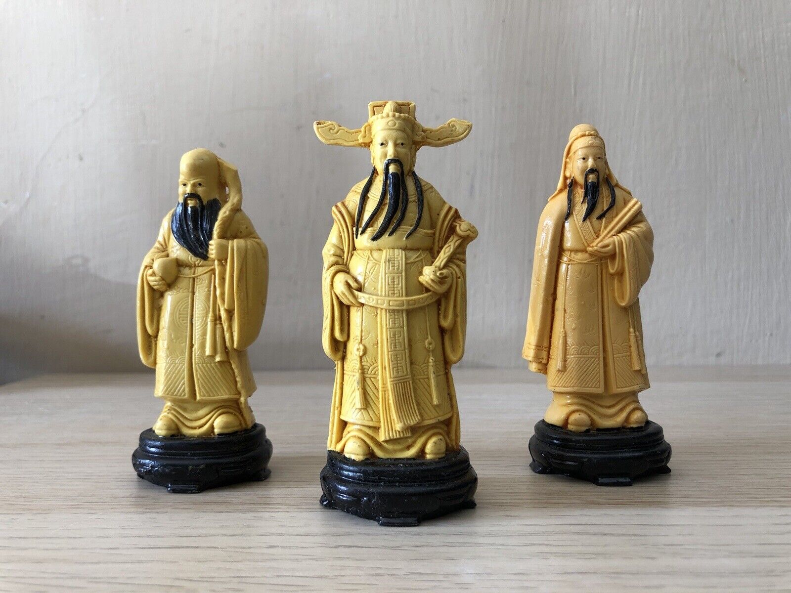 Tris Sculture In Resina Asiatiche Cinesi