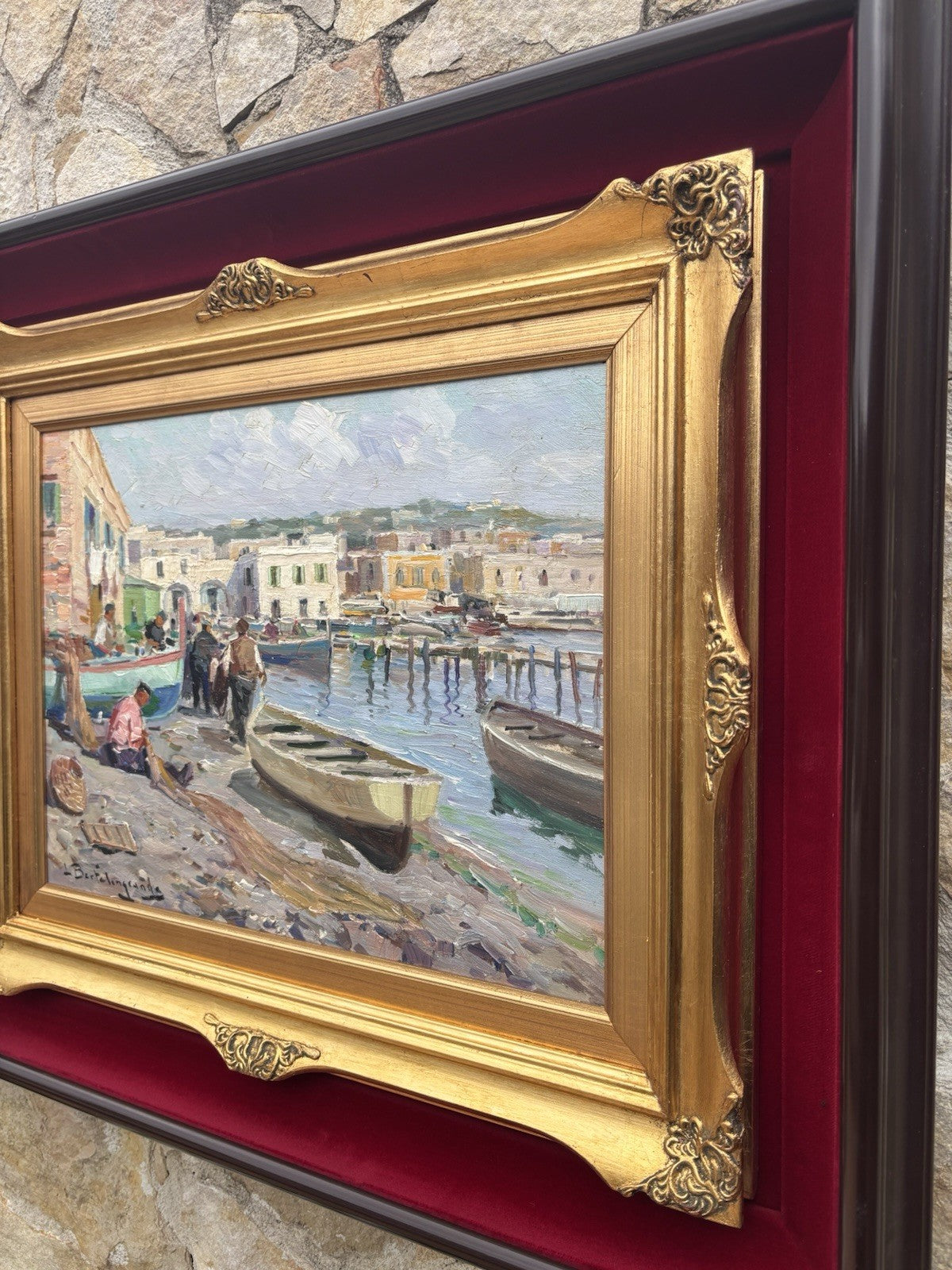 Quadro -Al Porto- Luigi Bertolingrande- dipinto a olio