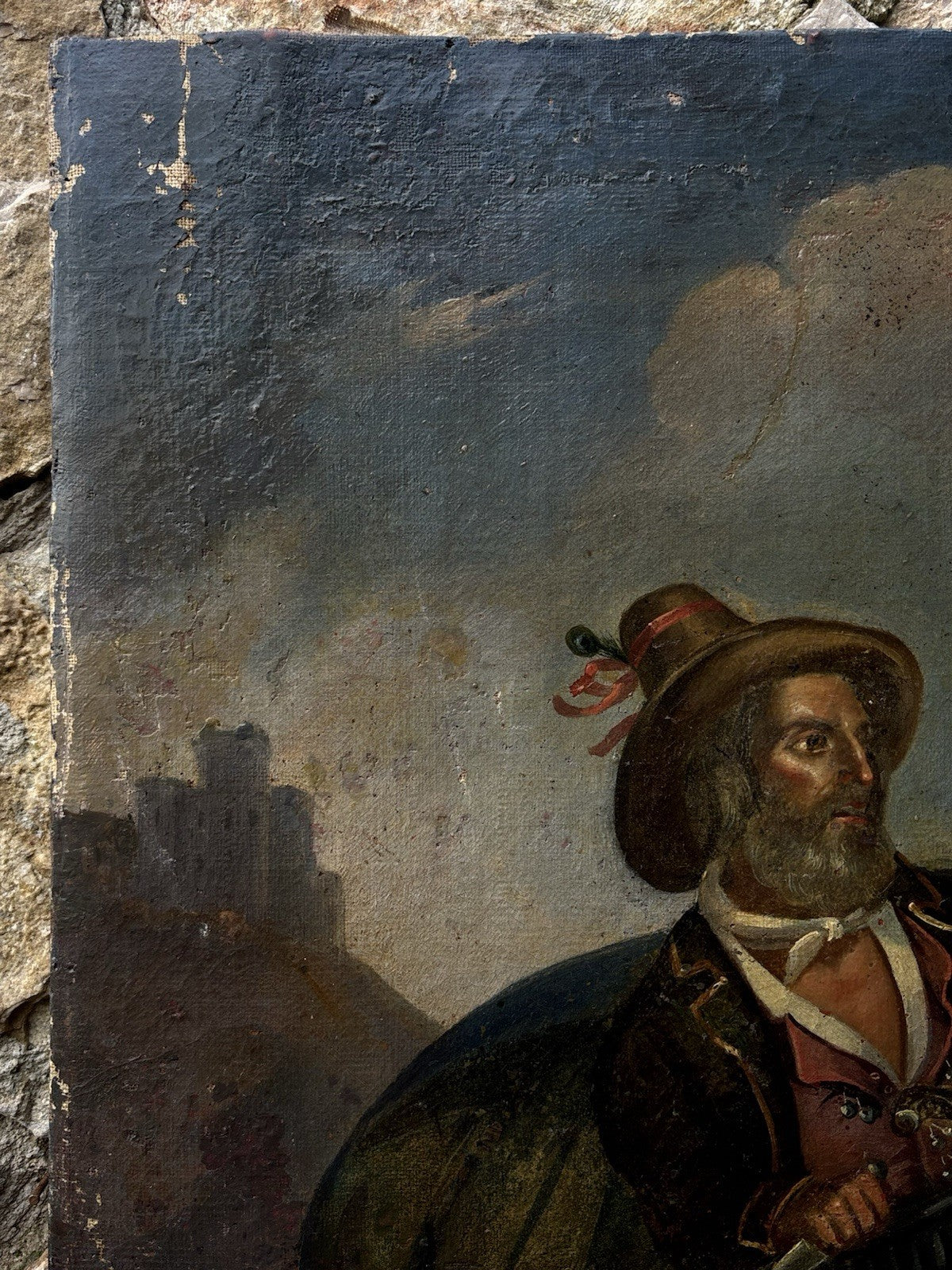 Quadro antico -Brigante- dipinto a olio su tela