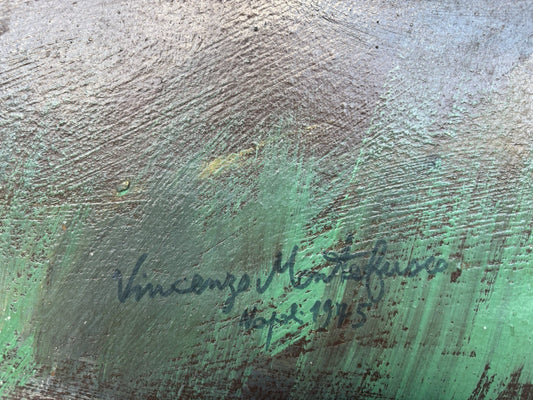 Quadro -Carrozza Con Cavalli- Vincenzo Montefusco dipinto a olio