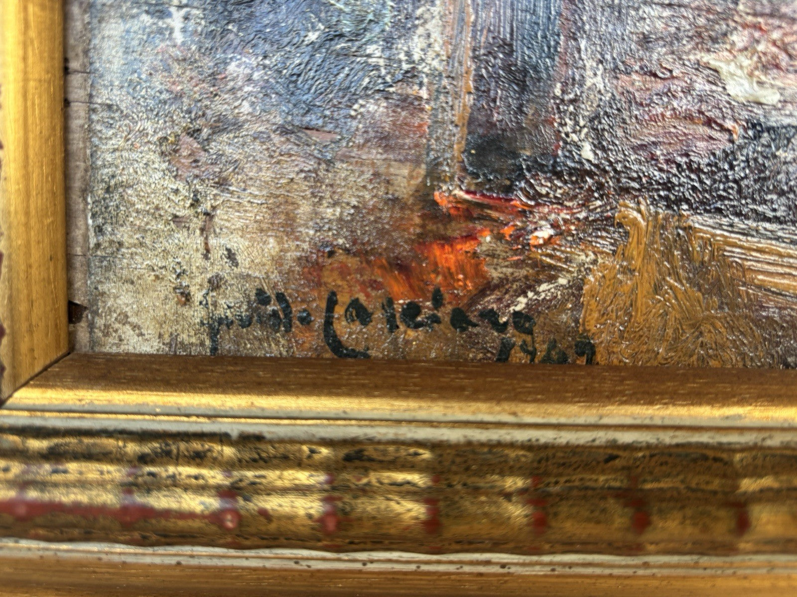 Quadro -Golgota- Guido Casciaro dipinto a olio su tavola