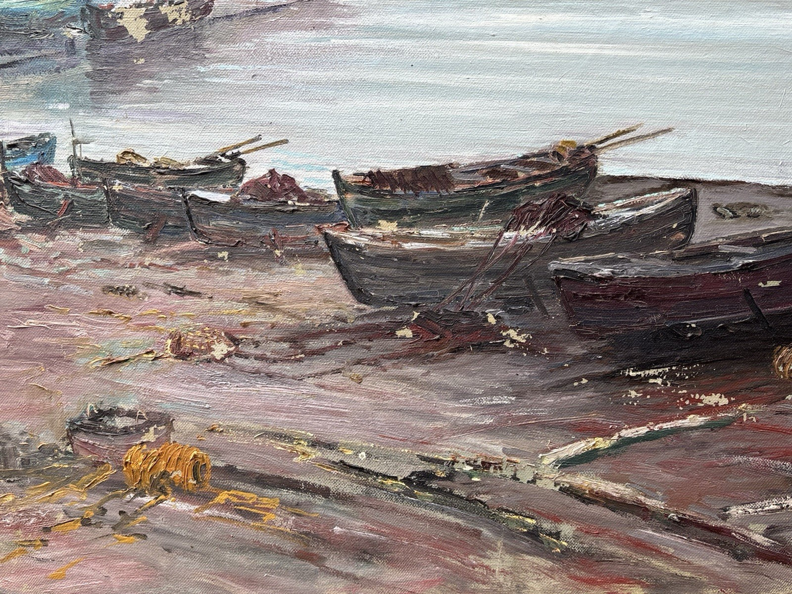 Quadro -Marina Di Mergellina- Eugenio Magno- dipinto a olio su tela