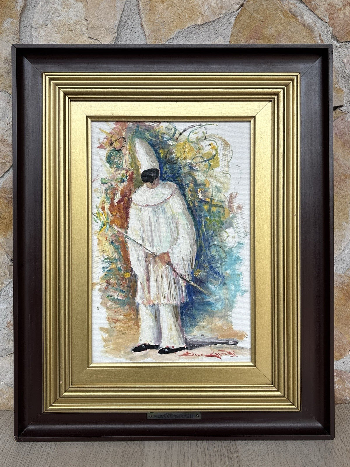 Quadro -Pulcinella- Rocco Carvelli- dipinto a olio su tela