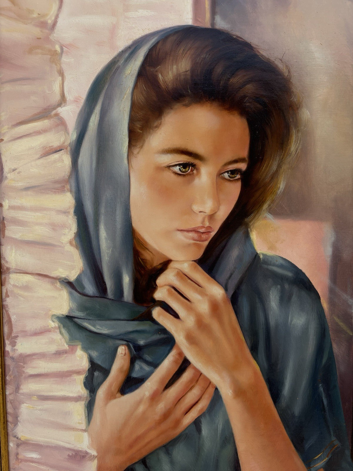 Quadro -Volto Femminile- Gigi Barone dipinto a olio su tela