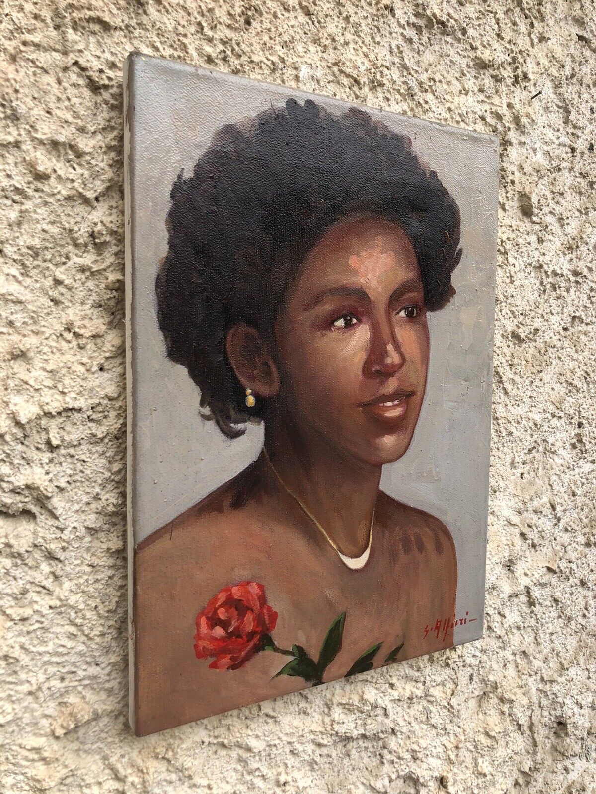 Quadro vintage -Figura Donna-dipinto a olio su tela