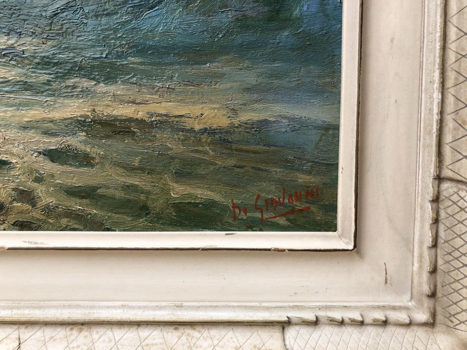 Quadro -Marina Napoli- dipinto a olio su tavola