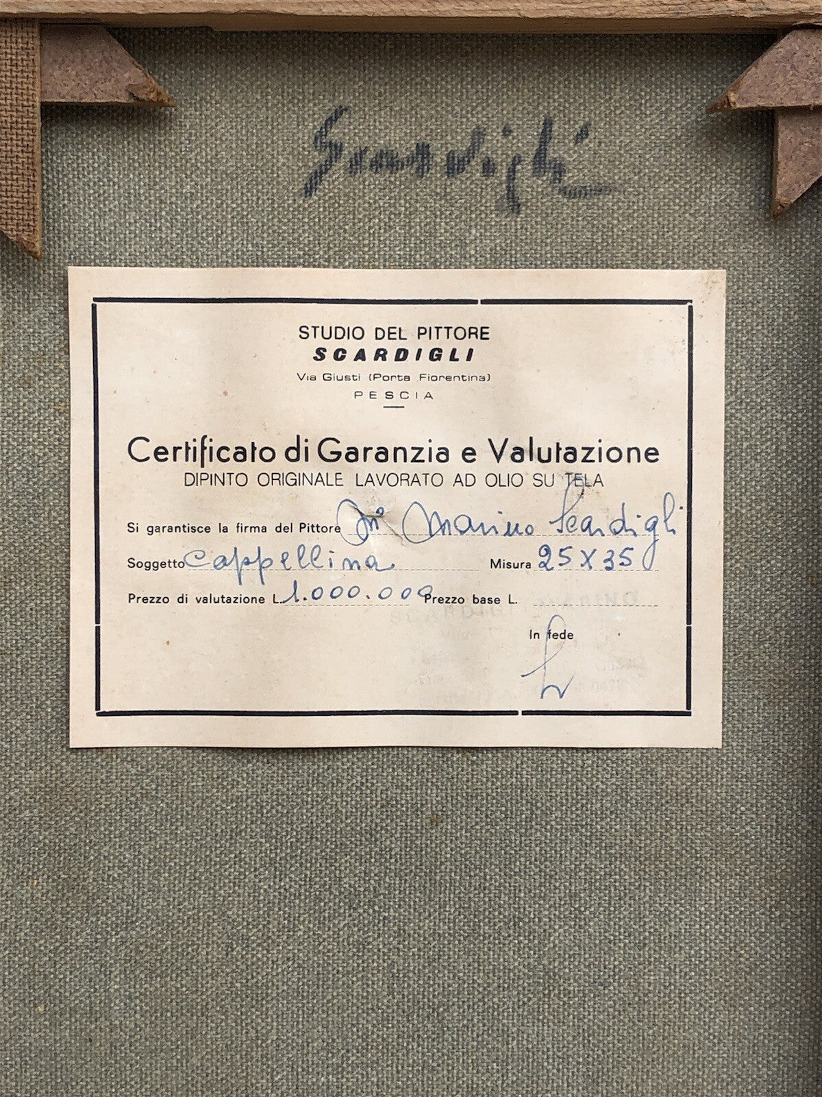 Quadro vintage -Cappellina- dipinto a olio su tela