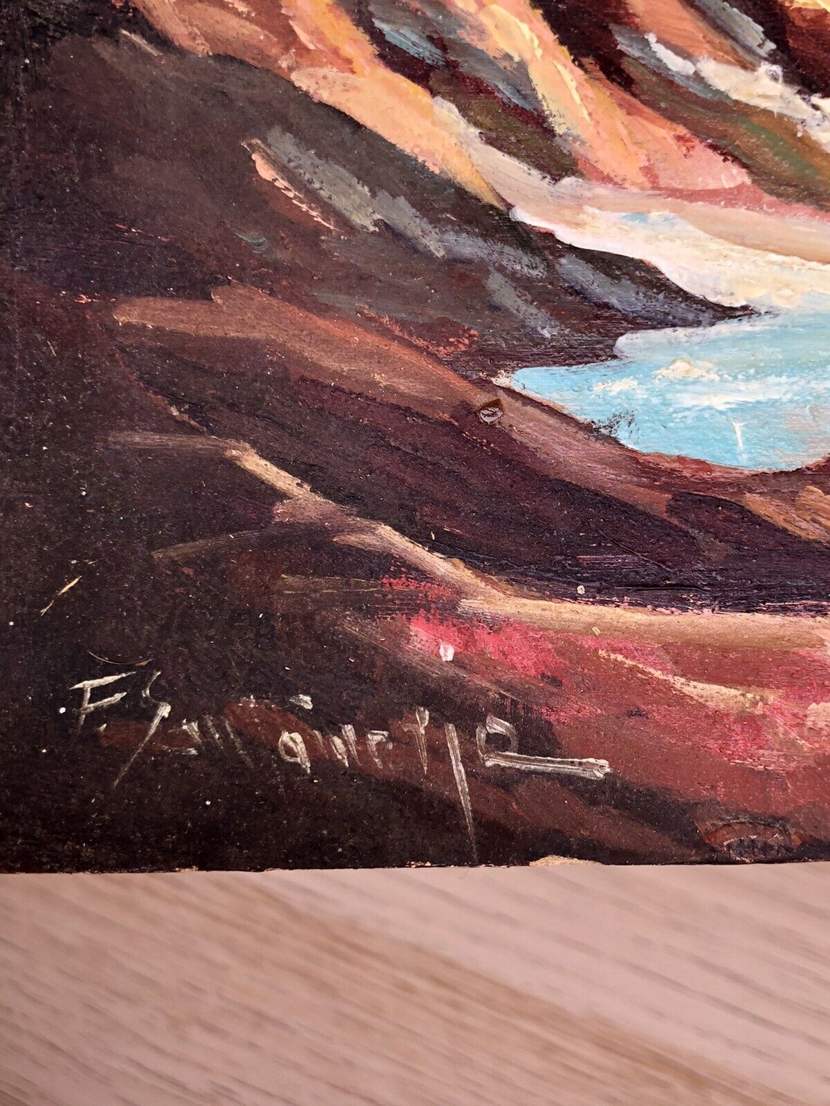 Quadro vintage -Mareggiata-dipinto a olio