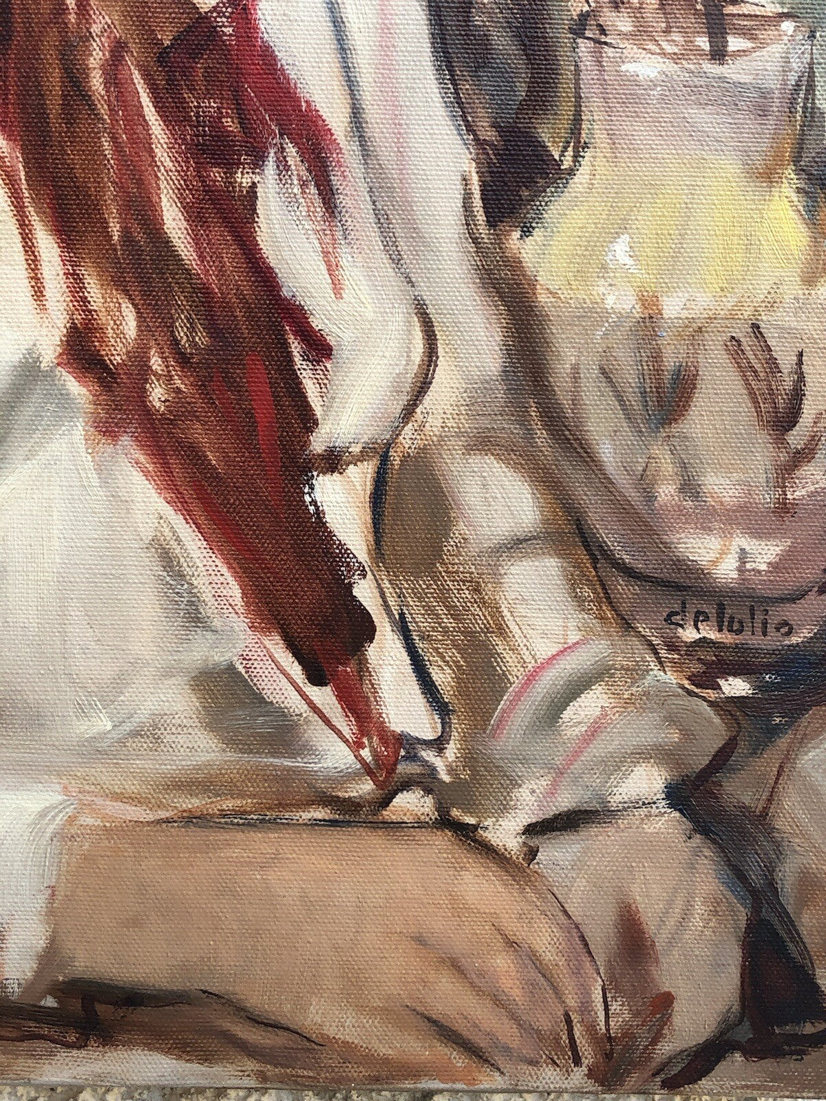 Quadro vintage -Figura Donna- dipinto a olio su tela