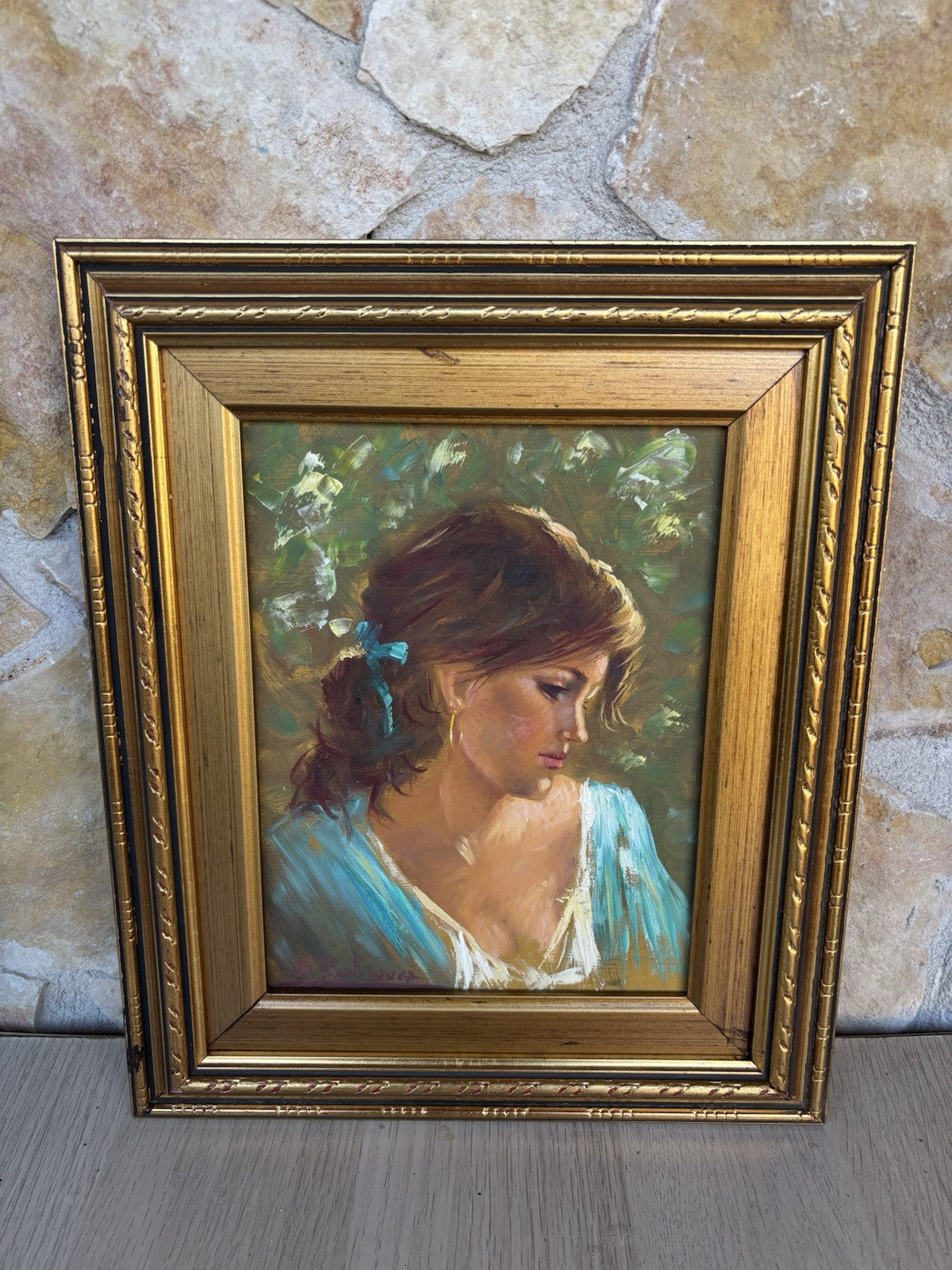 Quadro -Profilo Di Donna- Salvatore Rodriquez dipinto a olio