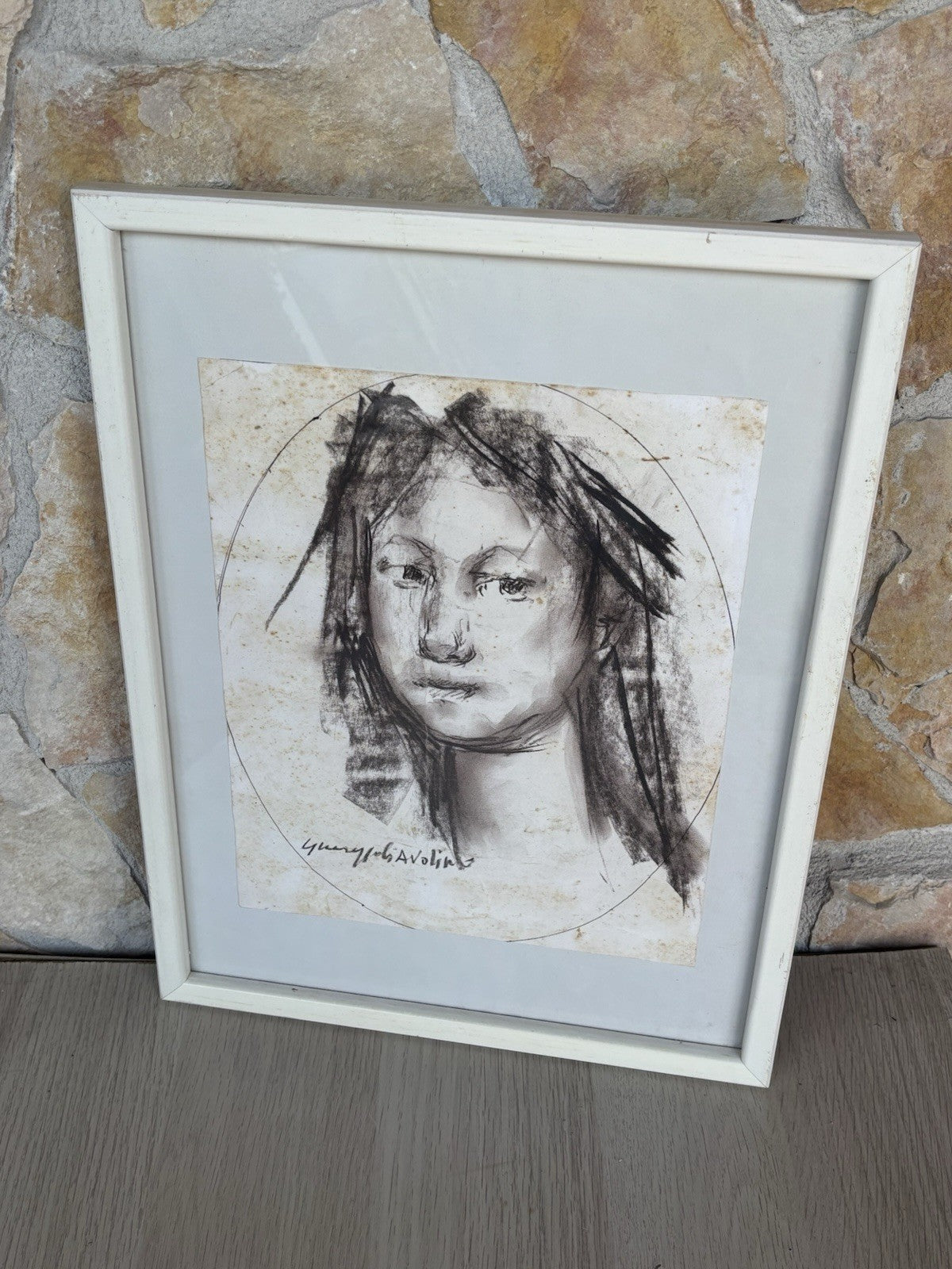 Quadro -Volto Di Donna- Giuseppe Ciavolino- disegno su carta